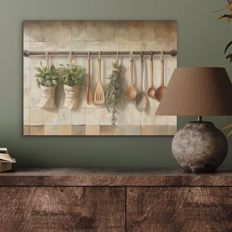 Hout - Keukengerei - Stilleven - Tegels PET vilt klein -sfeer2