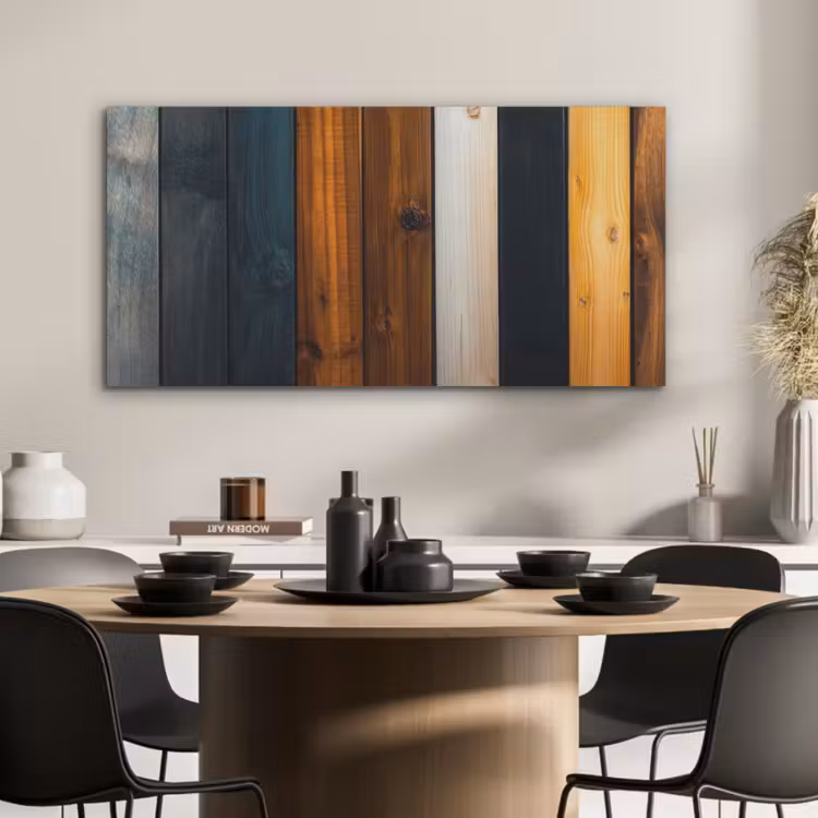 Hout - Planken - Donker - Warm PET vilt middel -sfeer1