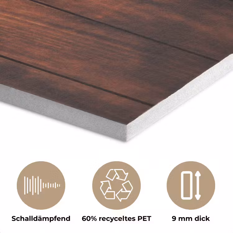 Hout - Planken - Vintage - Donkerbruin PET vilt middel -closeup_DE