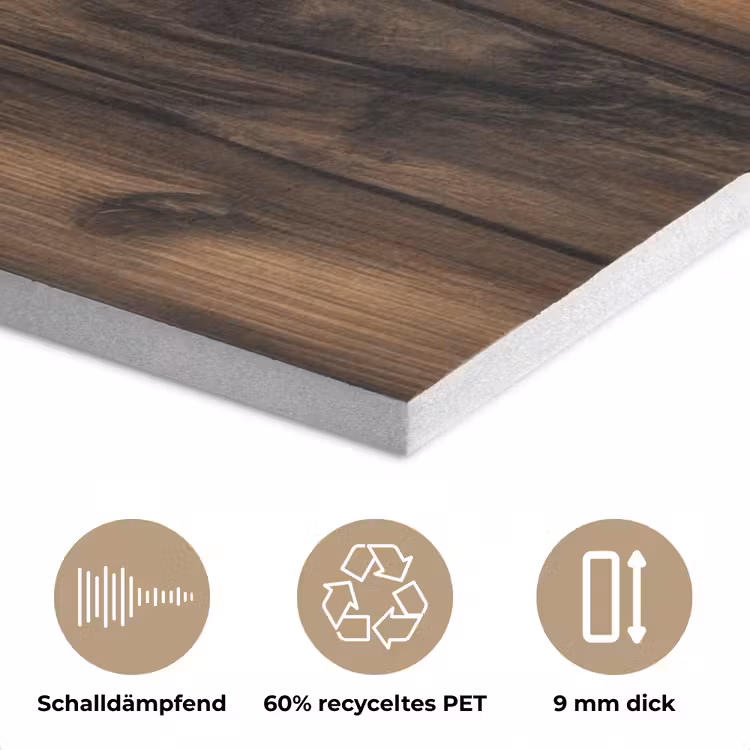 Hout - Rustiek - Donkere Planken PET vilt middel -closeup_DE