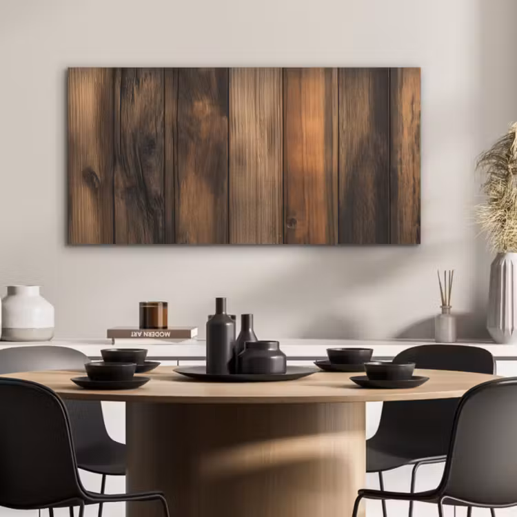 Hout - Rustiek - Donkere Planken PET vilt middel -sfeer1