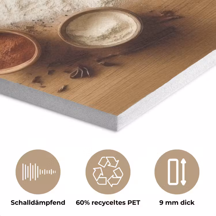 Hout - Wereldkaart - Bakken - Keuken PET vilt klein -closeup_DE