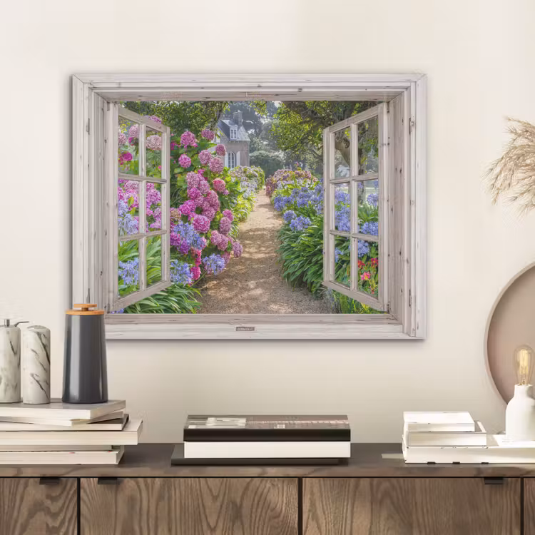 Hortensia - Doorkijk - Bloemen - Zomer - Paars - Pad PET vilt klein -sfeer1