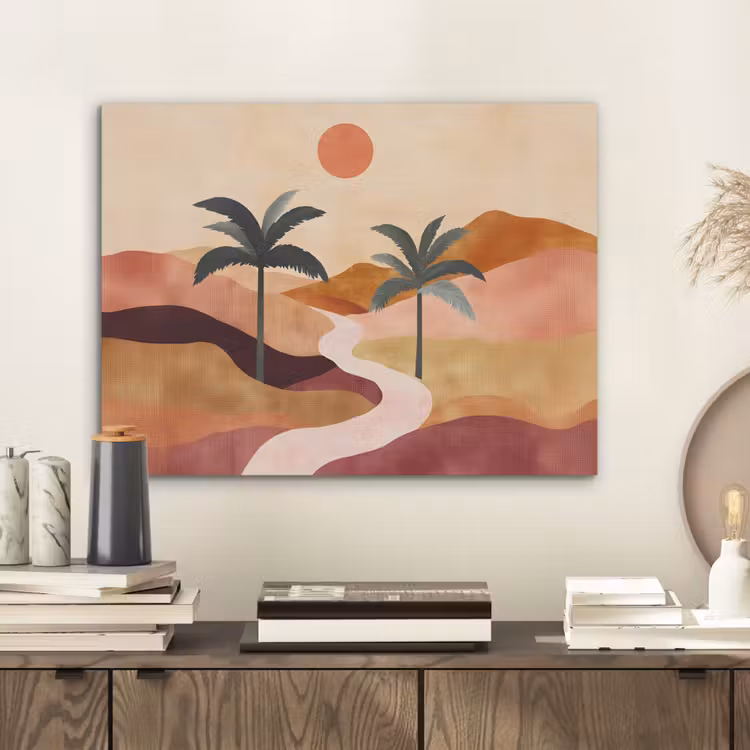 Heuvels - Palmbomen - Abstract PET vilt klein -sfeer1