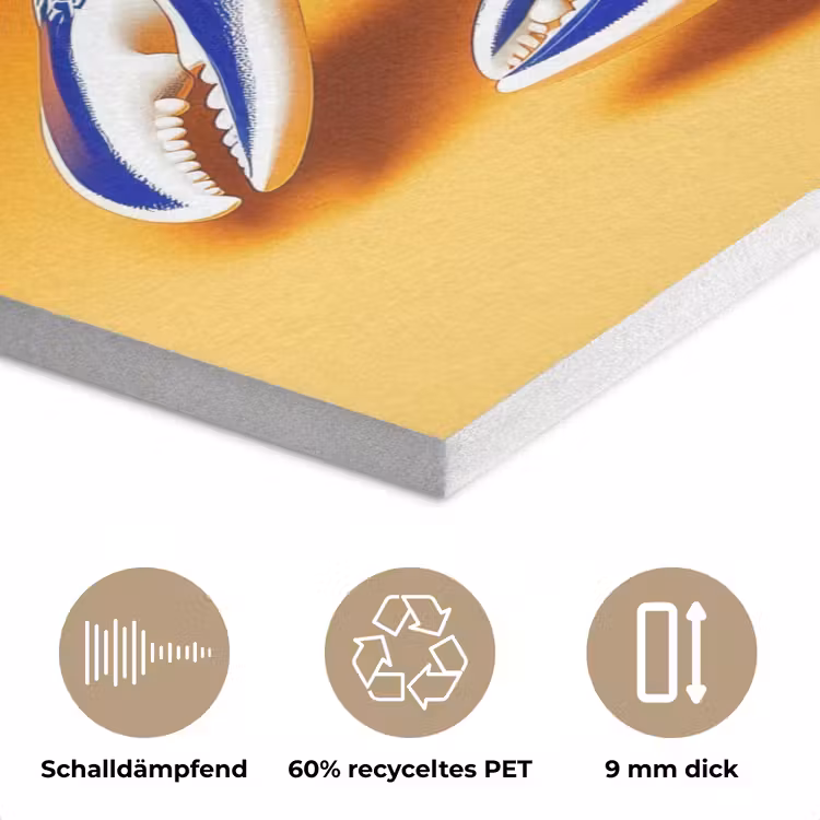 Kreeft - Delftsblauw - Schild - Stoer - Oranje PET vilt klein -closeup_DE