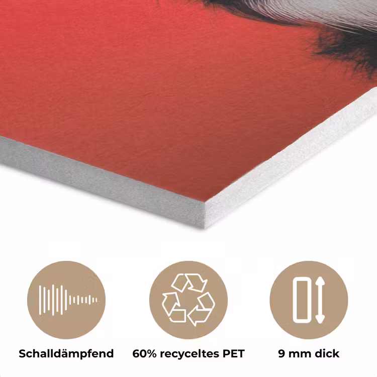 Hond - Hartjesbril - Loveyou - Rood PET vilt klein -closeup_DE