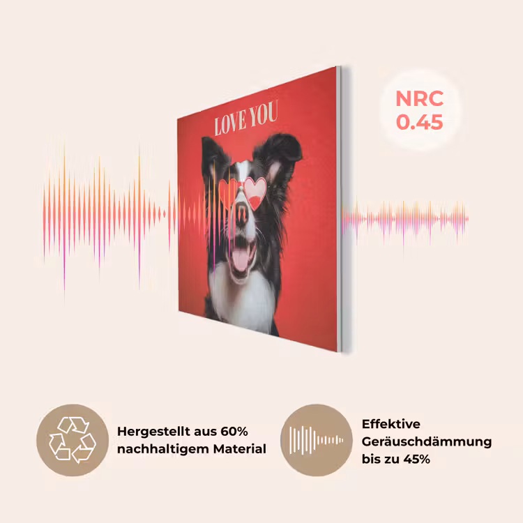 Hond - Hartjesbril - Loveyou - Rood PET vilt klein -USP_DE