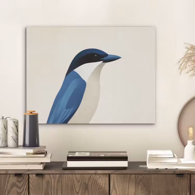 Illustratie - Blauw - Vogel PET vilt klein -sfeer1