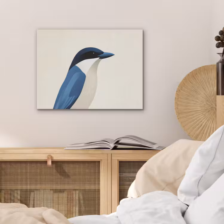 Illustratie - Blauw - Vogel PET vilt klein -sfeer3