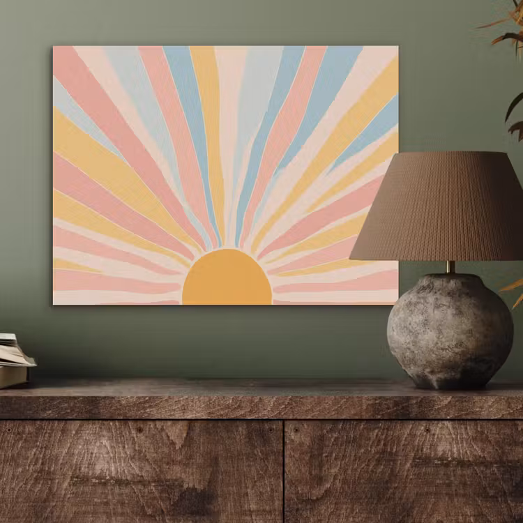 Illustratie - Zon - Pastelkleuren PET vilt klein -sfeer2