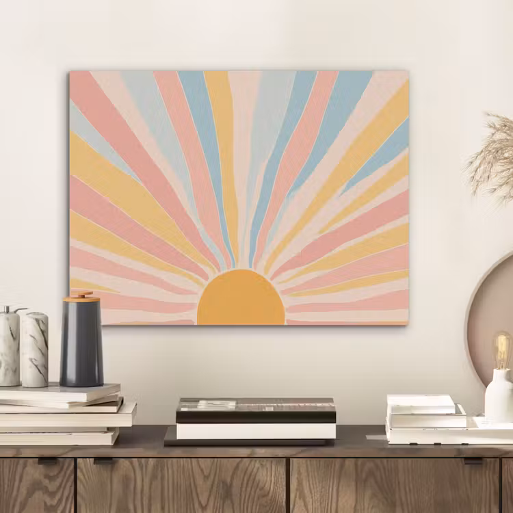 Illustratie - Zon - Pastelkleuren PET vilt klein -sfeer1