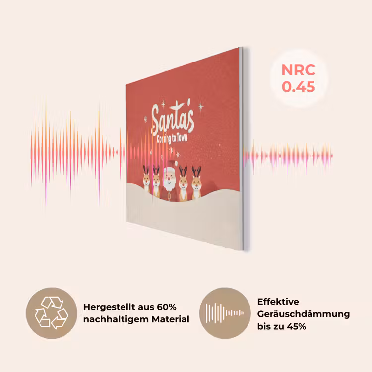 Illustratie - Kerstman - Rendieren - Rood PET vilt klein -USP_DE