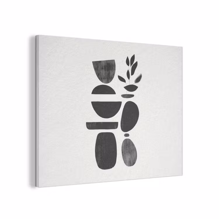 Japandi - Zwart - Abstract PET vilt klein -3d