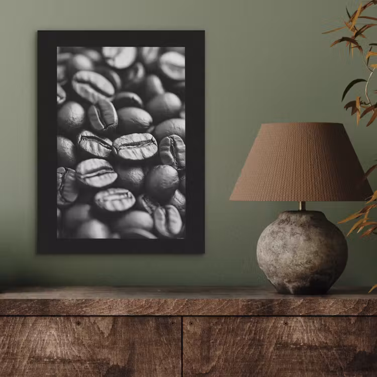 Koffiebonen - Zwart - Vintage PET vilt klein -sfeer2