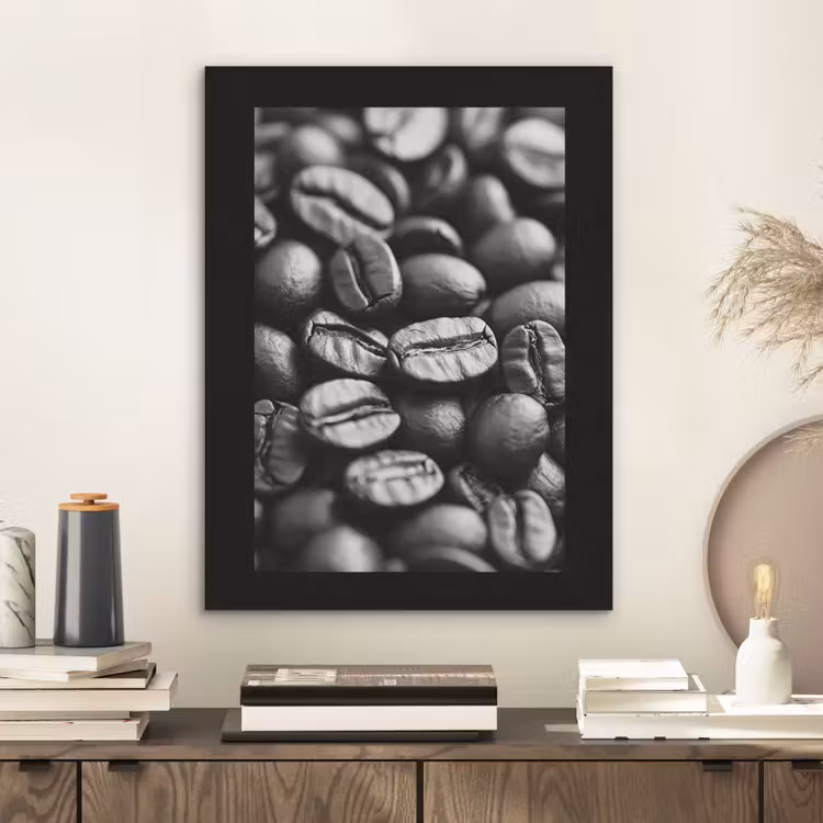 Koffiebonen - Zwart - Vintage PET vilt klein -sfeer1