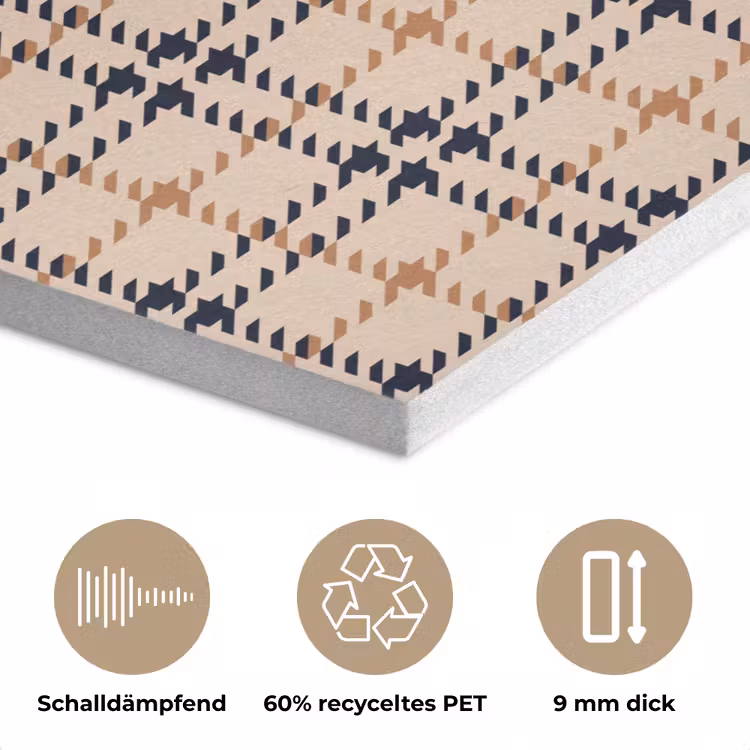 Plaid - Patroon - Beige - Zwart PET vilt klein 837 -closeup_DE