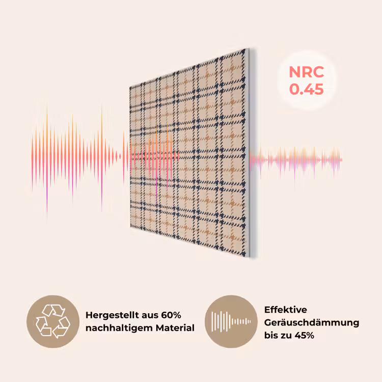 Plaid - Patroon - Beige - Zwart PET vilt klein 837 -USP_DE