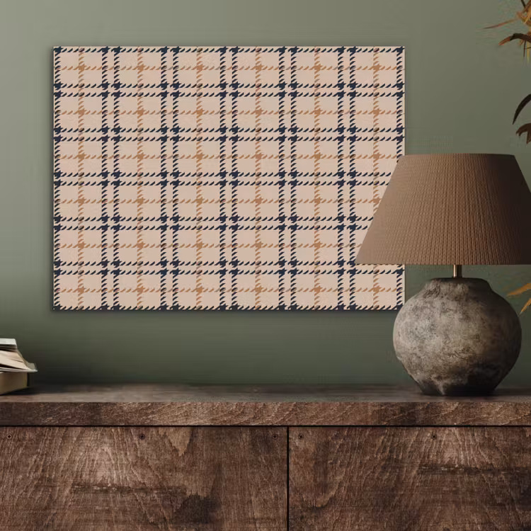 Plaid - Patroon - Beige - Zwart PET vilt klein 837 -sfeer2
