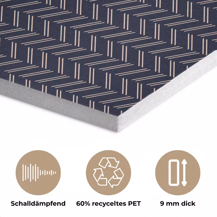 Plaid - Patroon - Visgraad - Blauw PET vilt klein 837 -closeup_DE