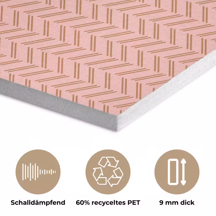 Plaid - Patroon - Visgraad - Roze PET vilt klein 837 -closeup_DE