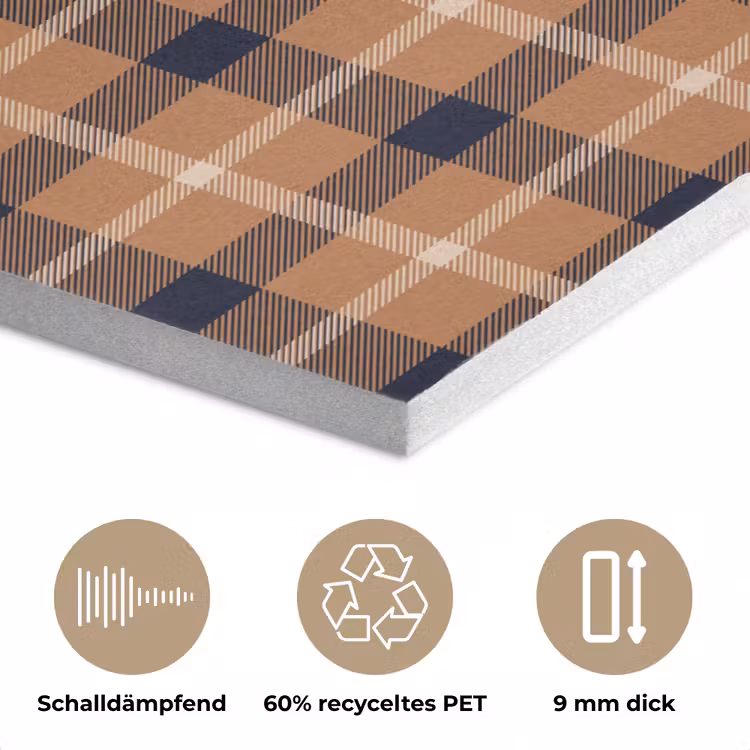 Plaid - Patroon - Vierkant - Bruin PET vilt klein 837 -closeup_DE