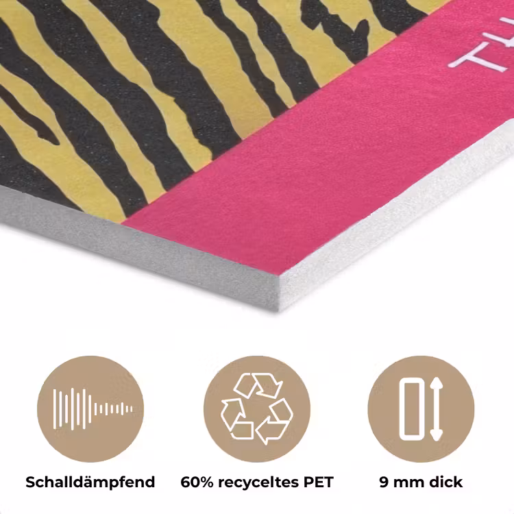 Kat - Baas - Roze - Tijgerprint PET vilt klein -closeup_DE