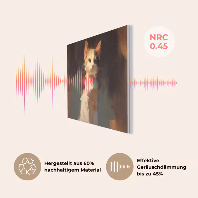 Kat - Geschilderd - Artistiek - Wit PET vilt klein -USP_DE