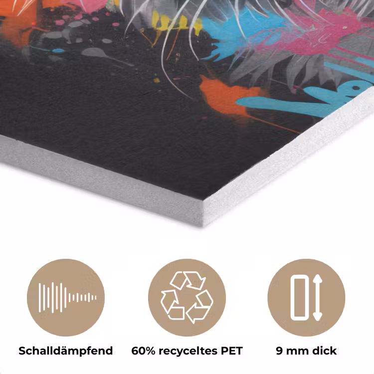 Kat - Graffiti - Dieren - Kleuren - Grijs PET vilt klein -closeup_DE