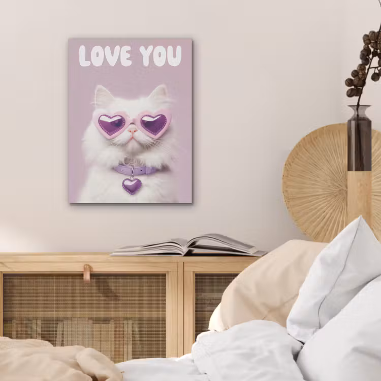 Kat - Love - Paars - Valentijn PET vilt klein -sfeer3