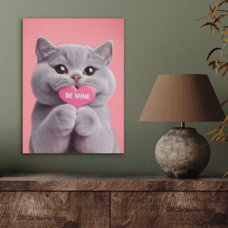 Kat - Valentijn - Roze - Liefde PET vilt klein -sfeer2