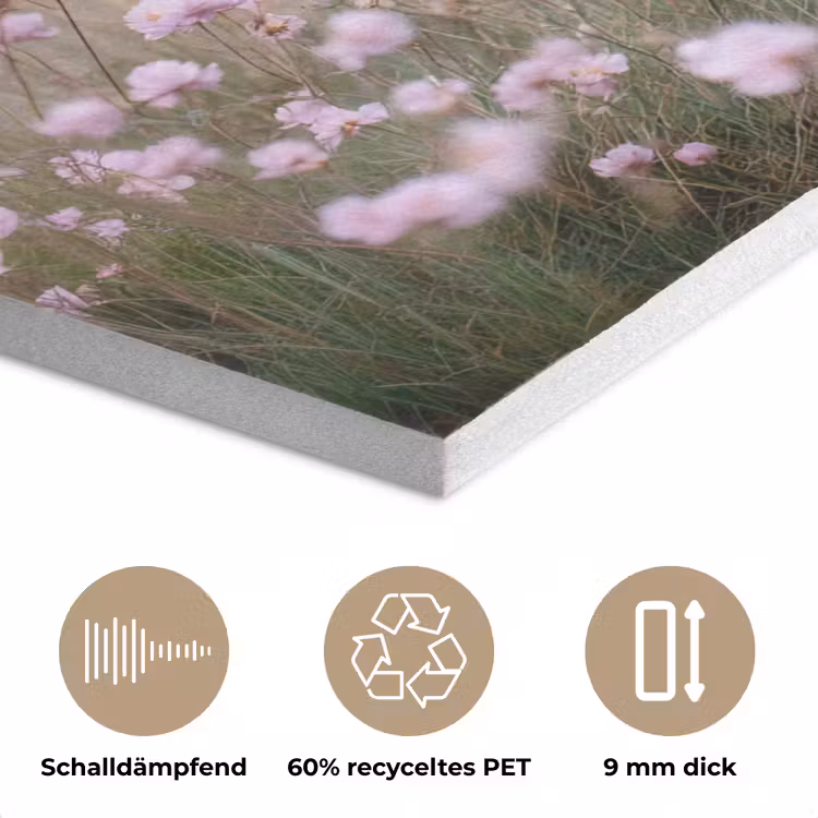 Klif - Bloemen - Zee - Roze PET vilt klein -closeup_DE