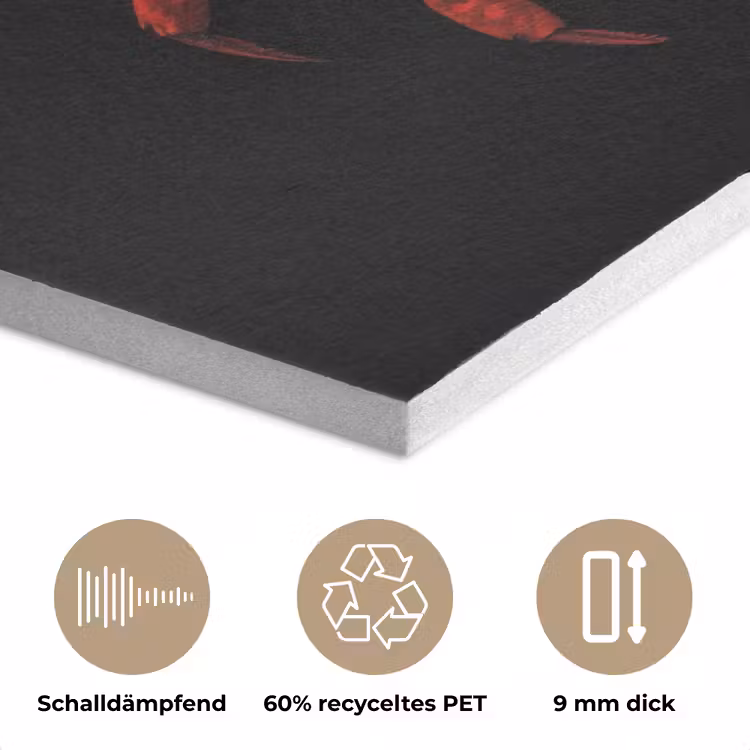 Krab - Rood - Tekst - Zwart PET vilt klein -closeup_DE