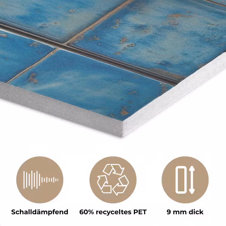 Kreeft - Geel - Blauw - Tegels PET vilt klein -closeup_DE