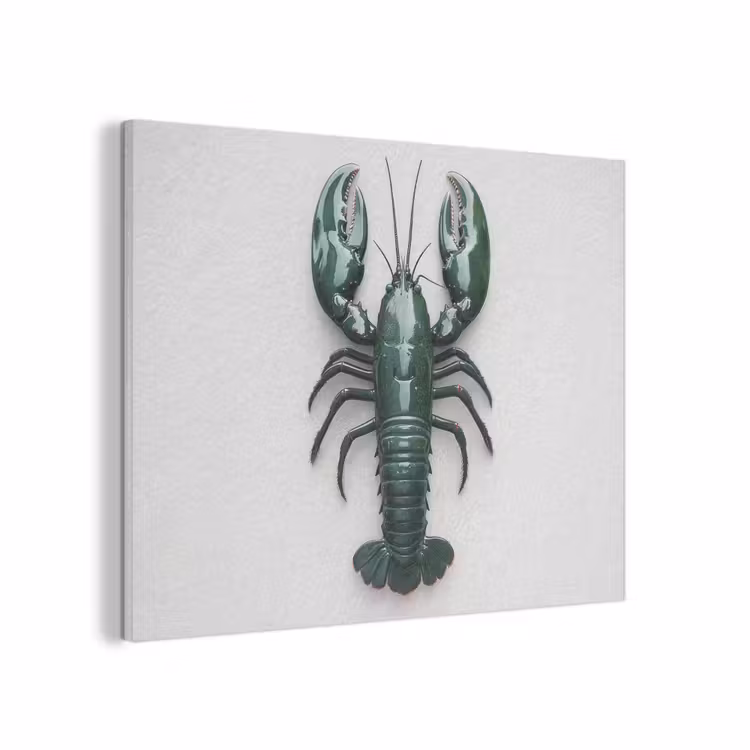 Kreeft - Glossier - Groen - Wit PET vilt klein -3d