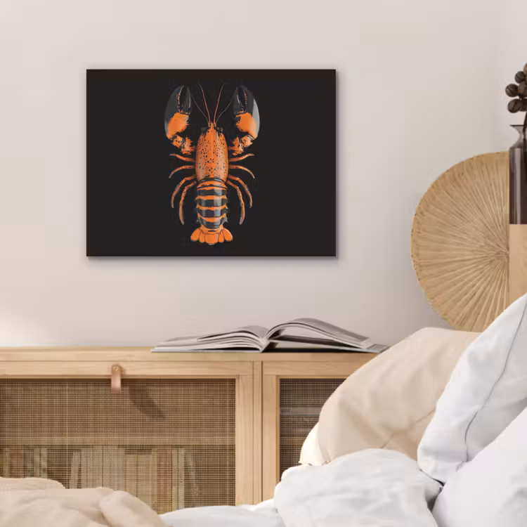 Kreeft - Oranje - Zwart - Modern PET vilt klein -sfeer3