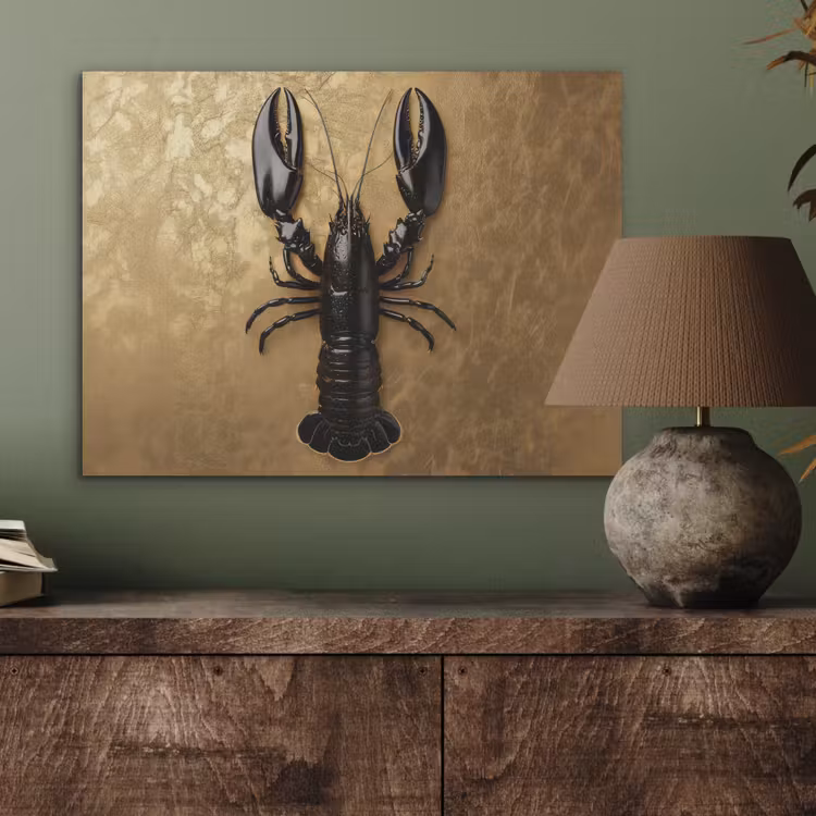 Kreeft - Zwart - Goud - Luxe PET vilt klein -sfeer2