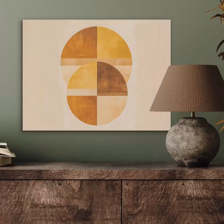Cirkels - Geel - Minimalistisch PET vilt klein -sfeer2