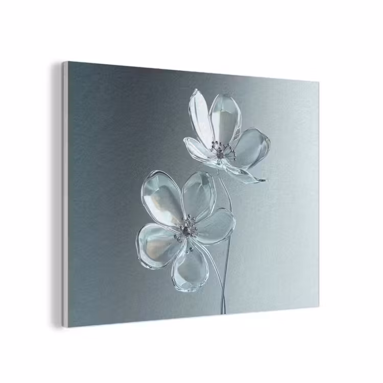 Kristal - Bloemen - Grijs PET vilt klein -3d