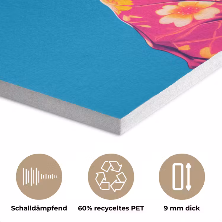 Koe - Bloemenkrans - Oorhangers - Kimono PET vilt klein -closeup_DE