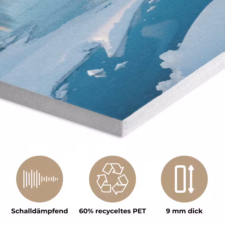 Landschap - Winter - Meer - Bergen - Uitzicht - IJs PET vilt klein -closeup_DE