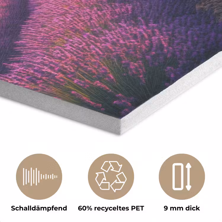 Lavendelveld - Zonsondergang - Paars PET vilt klein -closeup_DE