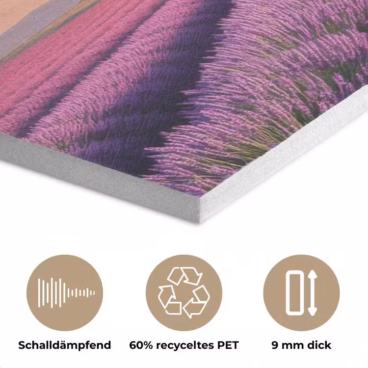 Lavendelveld - Zonsondergang - Paars - Bloemen PET vilt middel -closeup_DE