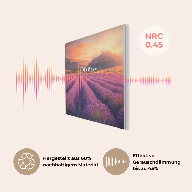 Lavendelveld - Quote - Zonsondergang PET vilt klein -USP_DE