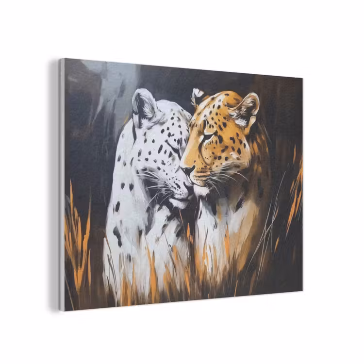 Luipaard - Oranje - Wit - Gras PET vilt klein -3d