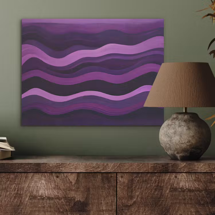 Lijnen - Golven - Paars - Abstract PET vilt klein -sfeer2