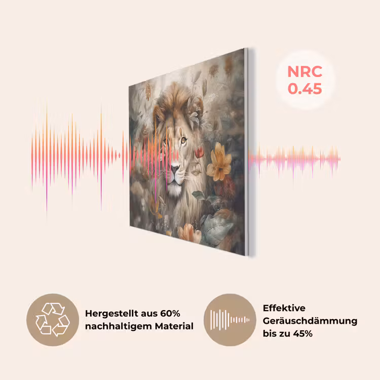 Leeuw - Wilde dieren - Planten - Natuur - Bloemen PET vilt klein -USP_DE