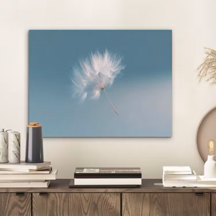 Paardenbloempluisje - Blauw - Lucht PET vilt klein -sfeer1