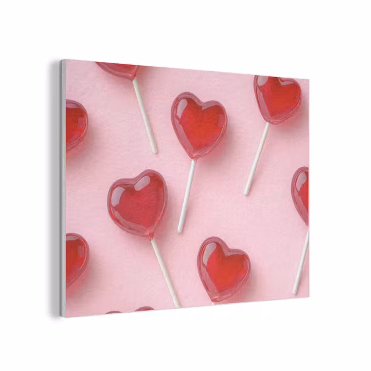 Lollies - Hartjes - Roze PET vilt klein -3d