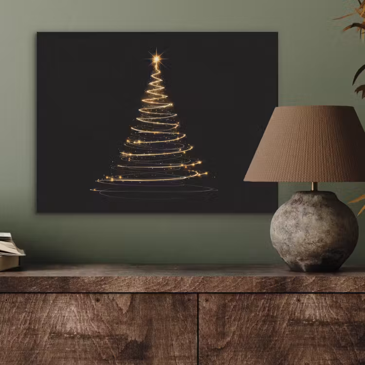 Magisch - Kerstboom - Lichtspiralen - Zwart PET vilt klein -sfeer2
