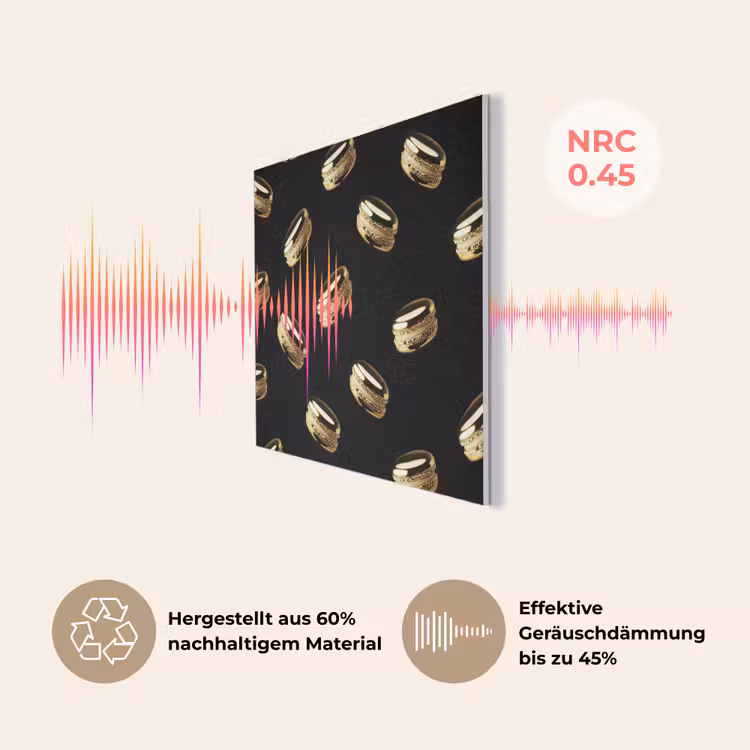 Macarons - Patroon - Goud - Zwart PET vilt klein -USP_DE